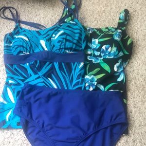 Tankinis two tops one bottom bathing suit